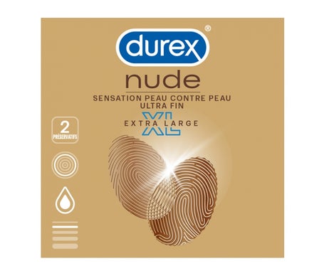 Durex Nude Préservatifs XL 2 Unités