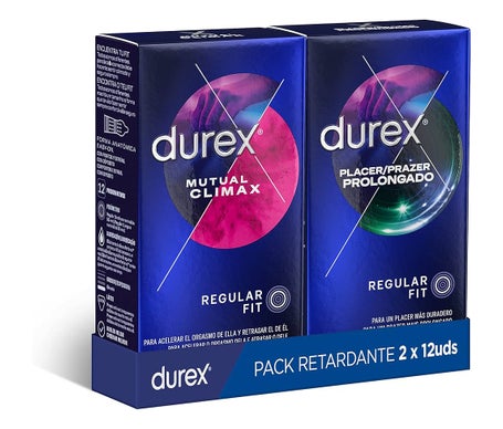 Durex Pack Retardante Placer Prolongado + Mutual Clímax 2x12uds