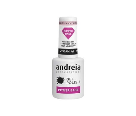 Andreia Professional Gel Polish Power Base Glitter Soft Pink 105ml