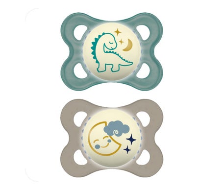 Mam Baby Pacifier Original Nuit Silicone Bleu +0M 2uds