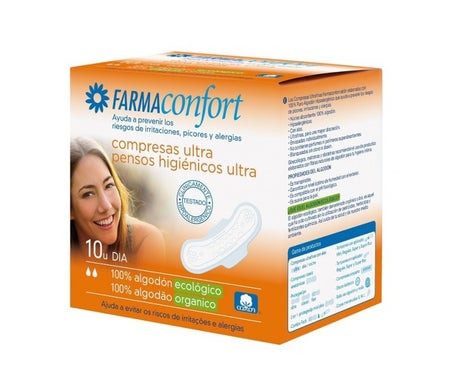 Farmaconfort Serviettes Jour 100% Coton 10 unités