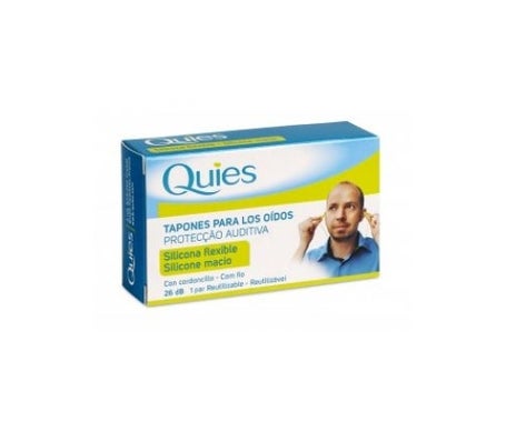 Bouchons d'oreille en silicone Quies avec cordon 6pcs