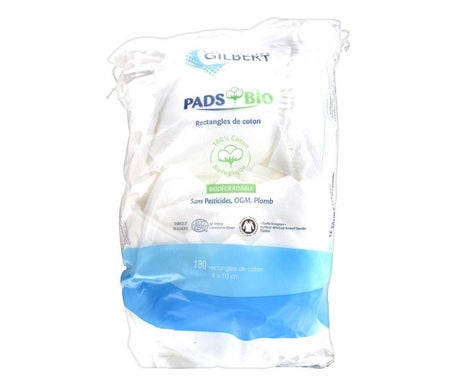 Gilbert Pads Bio Rectangles De Coton 180 Unités