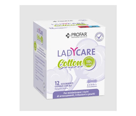 Profar Ladycare Serviettes Coton Hypoallergénique Jour Ailes 12uts