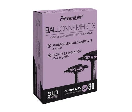 SID Nutrition PreventLife Ballonnements 30 Comprimés