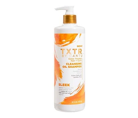 Cantu Txtr Sleek Cleansing Oil Shampoo Cheveux Colorés Bouclés 473ml