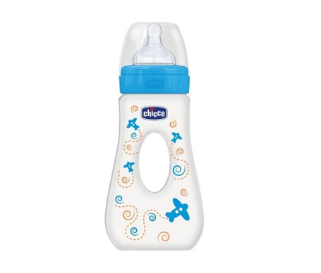 Chicco Passeio Biberón Silicona Azul 4M+ 240ml