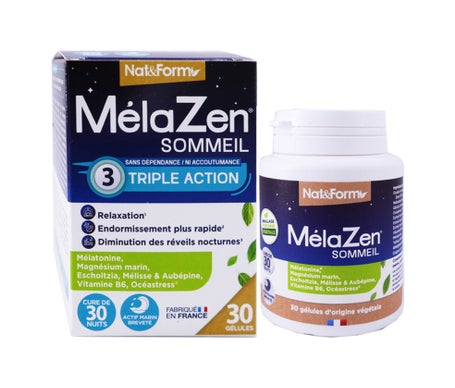 Nat&Form MélaZen Sommeil Triple Action 30 Gélules