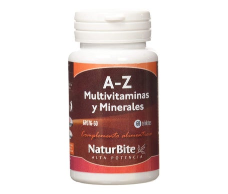 Naturbite A-Z Multivitamines et Minéraux 60 Tabs