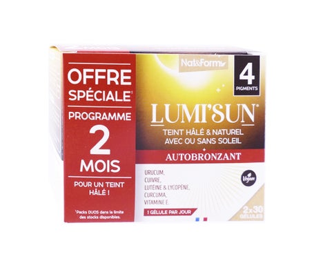 Nat&Form Pack Lumi'Sun Autobronzant 2x30 Gélules