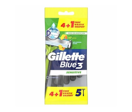 Gillette Blue 3 Sensitive Lame Rasoir Jetables 5uts