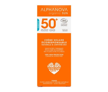 Alphanova Organic Sun Creme Solaire Visage Bio SPF50+ 50ml