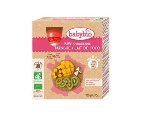Babybio Kiwi D'Aquitaine Mangue & Lait de Coco 4x90g