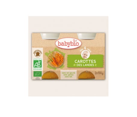 Babybio Petits Pots Carotte des Landes Bio dès 4 mois 2x130g