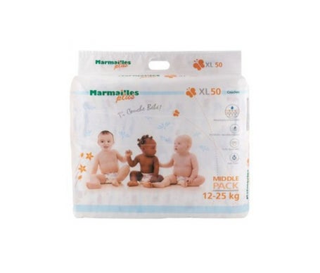 Marmailles Plus Couches Bébé Taille XL (12-25kg) 50 unités