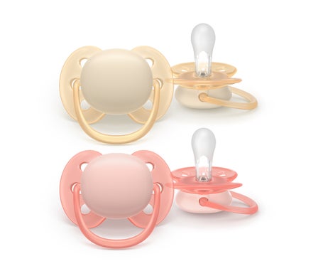 Rose/Orange Philips Avent Ultra Soft Sucette Eco 0-6M 2Uts Taille 2