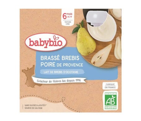 Babybio Brassé Brebis Poire De Provence 4x85g