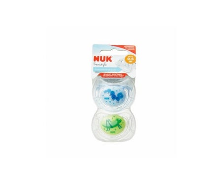 Sucette Nuk Sucette Baby Freestyle en silicone Sucette 0-6m 2uds