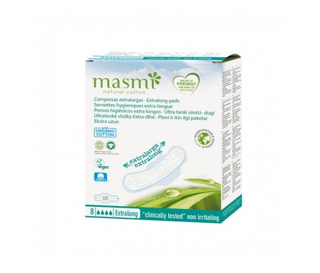 Masmi Compresses Extralong Coton Bio 8 unités