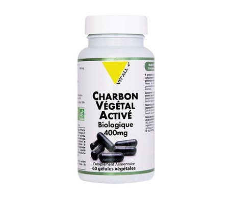 Vit'All+ Charbon Végétal Activé Bio 400mg 60 Gélules