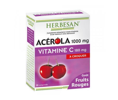 Herbesan Acérola 1000mg + Vitamine C Fruits Rouges 30caps
