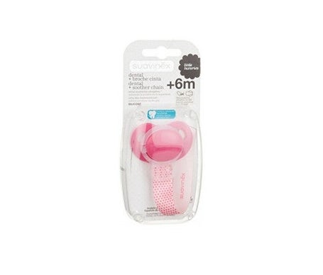 Suavinex Suavinex sucette de dentition en silicone avec fermoir