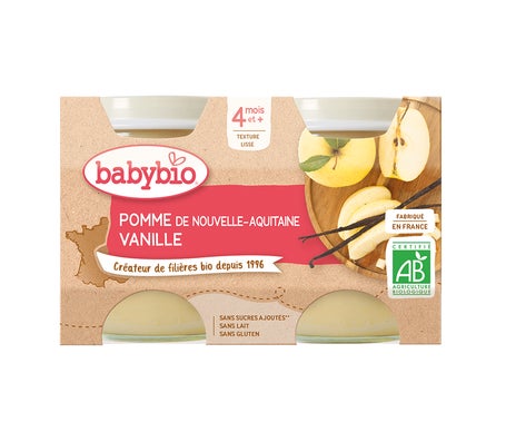 Babybio Petits Pots Pomme Vanille dès 4 mois 2x130g