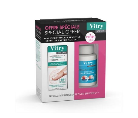 Vitry Coffret Duo Expert Ongles Soin Réparateur Pro'Expert 10ml + Dissolvant Extra Doux 75ml Offert