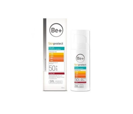 Be+ Skinprotect Gel-Crème Visage Peau Grasse SPF50+ Teinté 50ml