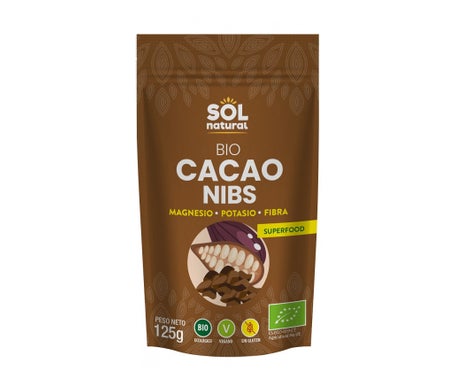 Solnatural Raw Cocoa Nibs Raw Bio 125g