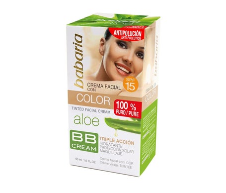 Babaria Aloe Crème pour le visage à l'Aloe avec Color Spf15 50ml