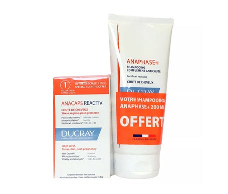 Ducray Anacaps Reactive 90 Gélules + Anaphase+ Shampooing Complément Antichute 200ml