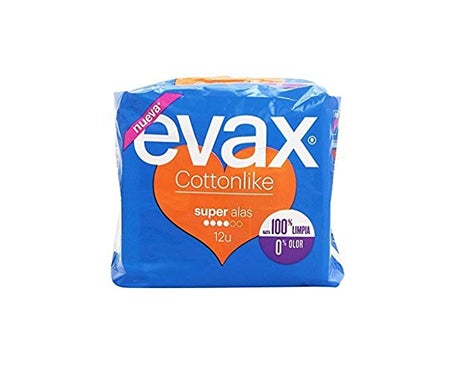 Evax Compresas Cotton Alas Super 12uds
