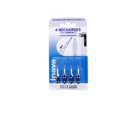 Inava Trio Compact Recharge Brossette Interdent Noir 0,6Mm 4 uts