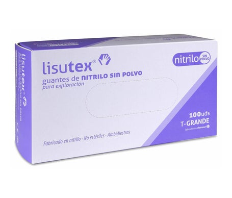 Lisutex Gants Nitrile Sans Poudre Taille G 100uts