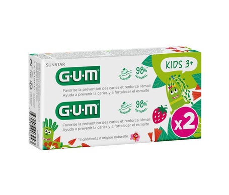 Gum Kids Dentifrice Fluoré 2-6 Ans 2x50ml