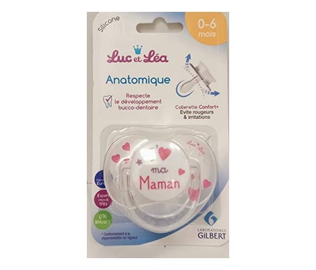 Luc et Lea Chupete Silicona J'Aime Mon Mama 0-6 Meses 1ud