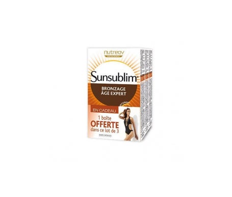 NUTREOV - Sunsublim Bronzage Age Expert - Préparateur Bronzant Peau Mature Action Anti-Age - Complément Alimentaire à Base d’Actifs d’Origine Naturelle - Fabrication Française - 28 Capsules x Lot de 3-image
