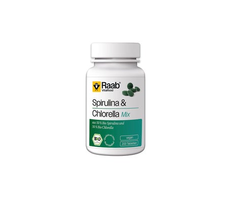 Raab Vitalfood Algue Spiruline + Chlorella 440mg Bio 200comp