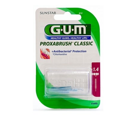 GUM Proxabrush Classic Cylindrique Rechange 8 Unités