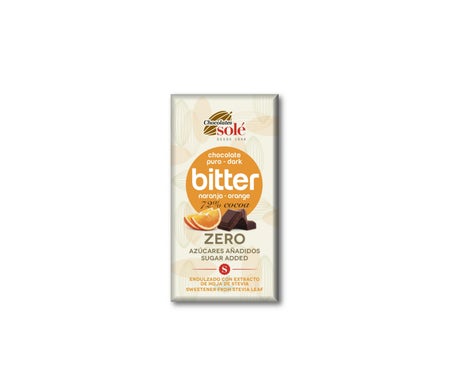 Chocolates Sole Chocolat Noir 72% Orange et Stevia Bio 100g