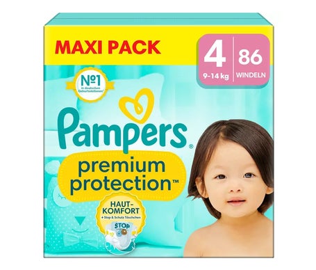Pampers Premium Protection Couches T4 9-14kg maxipack 86uts