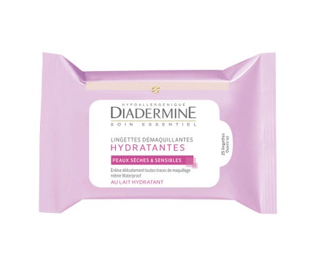Diadermine Lingettes Démaquillantes Hydratantes Peau Sèche 25uts