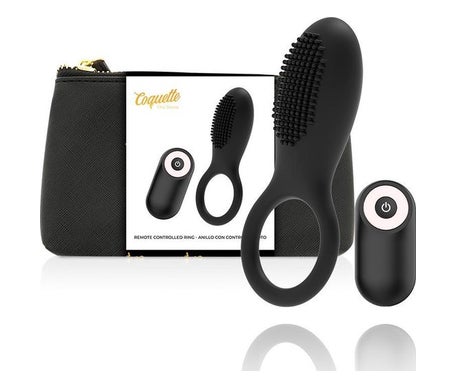 Coquette Anneau vibrant rechargeable avec contrôle Or noir 1pc