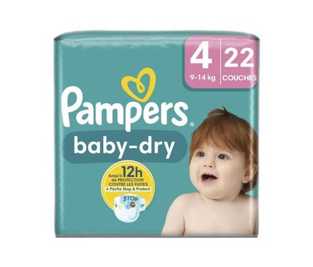 Pampers Baby Dry 12h Taille 4 9-14kg 22 Couches