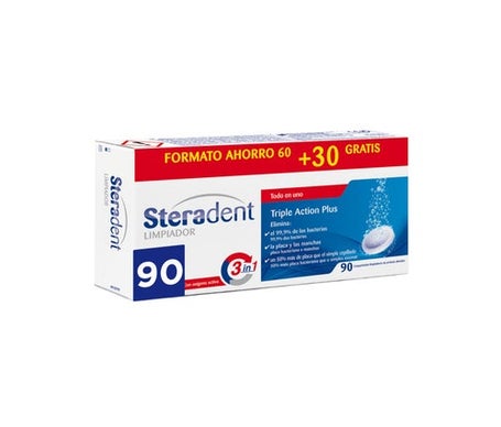 Steradent Triple Action Plus Nettoyant 90 Comprimés