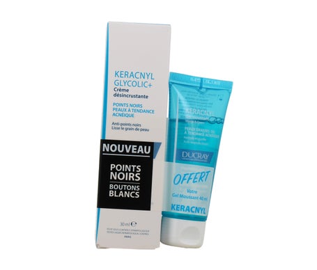 Ducray Keracnyl Glycolic+ Crème Désincrustante 30ml + Gel Moussant 40ml