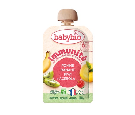 BabyBio Immunité Pomme Banane Kiwi Acerola +6M 100 g