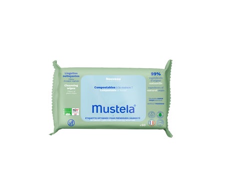 Mustela Lingettes Nettoyantes Compostables 60 Unités