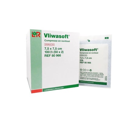 Lohman & Rauscher Vliwasoft Compresse Non Tissé 7,5 x 7,5 cm Boite de 50 sachets